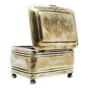 Plated brass sugar bowl from Henneberg Brothers, Warsaw, Poland, 19th century