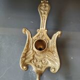 Bourgeoir à main/Rat de cave, Phénix/Paon, en laiton. Style Art Nouveau