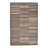 6x10 Brown and Beige Living Room Kilim Rug, 199x306Cm