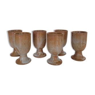 Set of 6 sandstone mazagrans