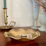 Vintage brass basket tray