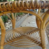 Vintage rattan/wicker round table