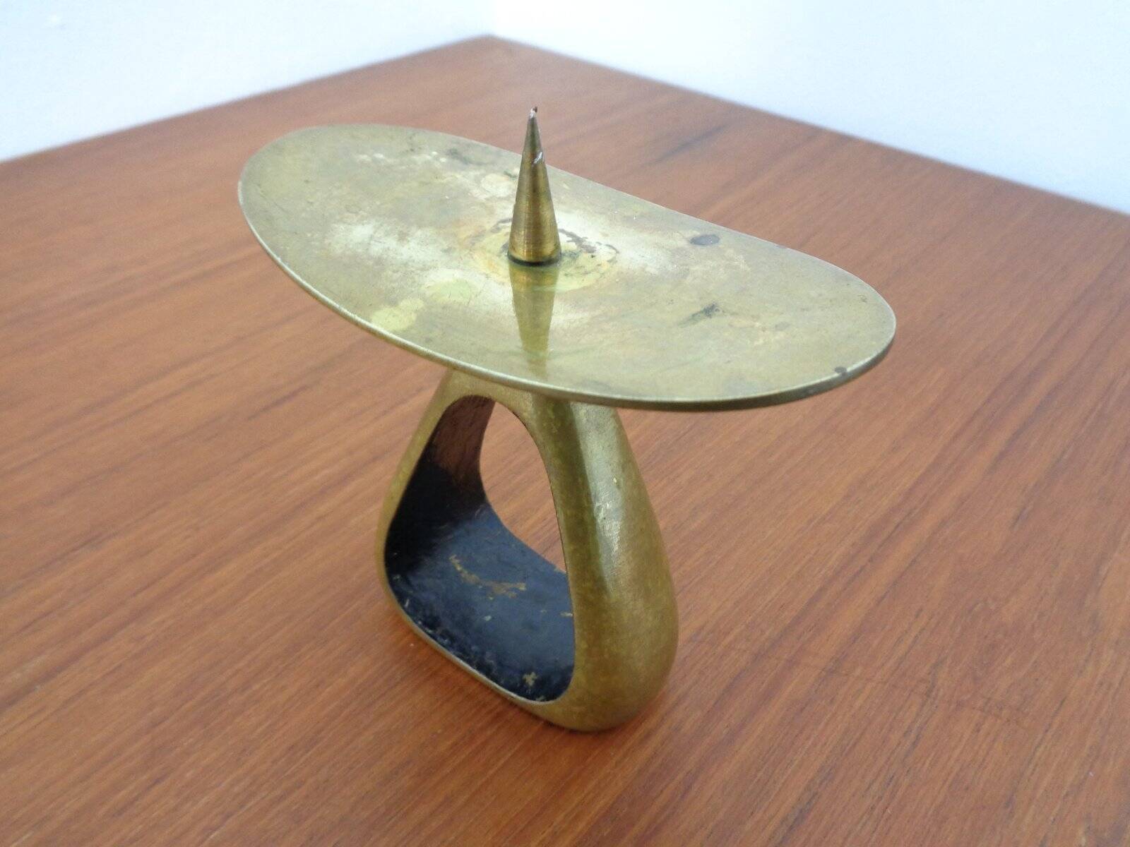 Austrian Model 3600 Candlestick in Brass by Carl Auböck, 1950s