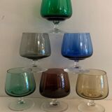 6 verres à pied en cristallin pour digestif ou cognac