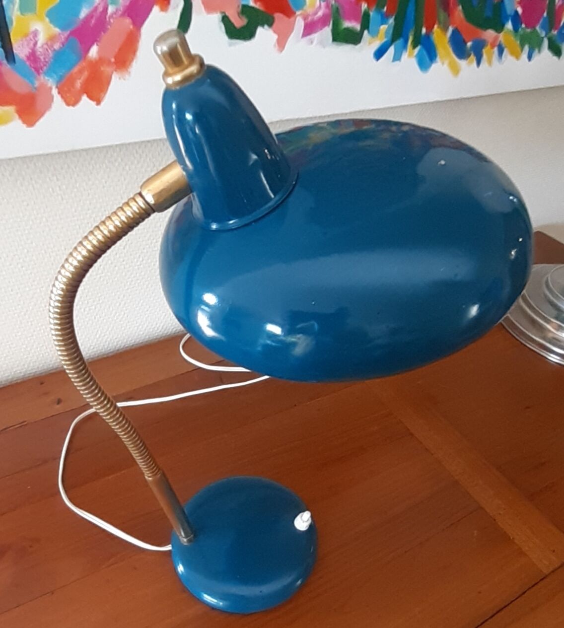 1960 duck blue desk lamp