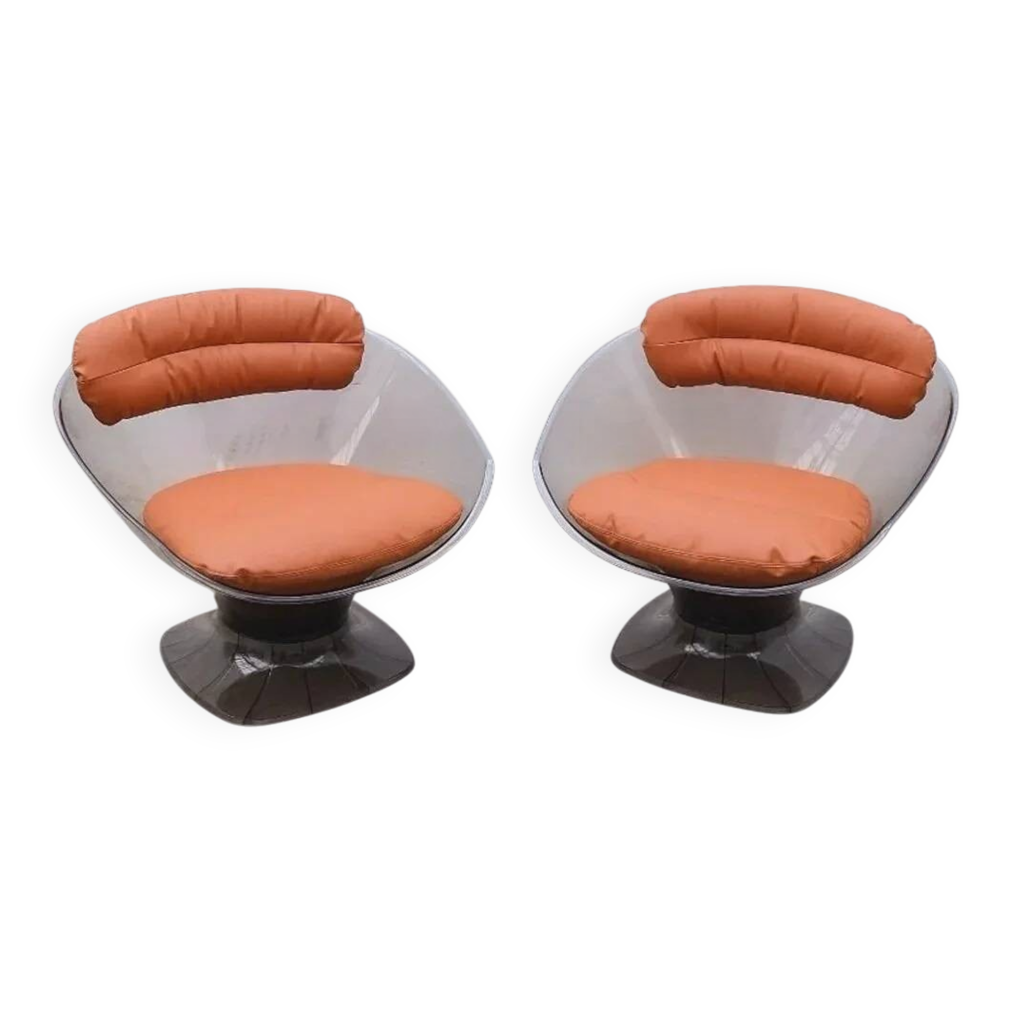 Pair of “Apollo” armchairs by Team TILLBERG for OVERMAN in plexiglass, 1970