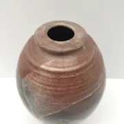 Signed Raku ceramic vase, 1990