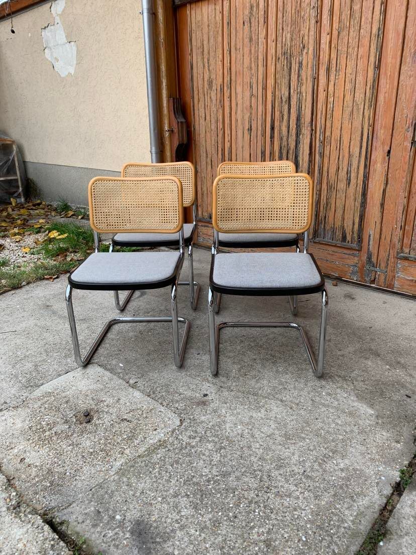 Mid-Century Modern Italian Marcel Breuer B32 Cesca Chair, 70s set of 4
