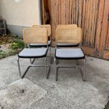 Mid-Century Modern Italian Marcel Breuer B32 Cesca Chair, 70s set of 4