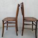 Set of 4 antique bistro chairs canned seats