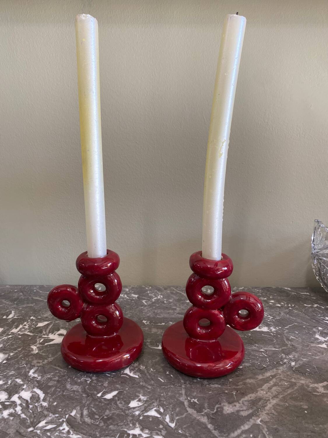 Pair of ceramic candlesticks