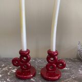 Pair of ceramic candlesticks