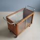 Art Deco walnut serving trolley with chrome, 1930s