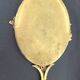 Art Deco hand-facing mirror in bronze and beveled ice