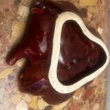 Vintage leaf-shaped earthenware centerpiece/trinket tray