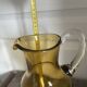 Vintage Bohemian Crystal Pitcher Jug Vcelnicka Orange Smoke