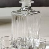 RCR/Royal Crystal Rock Square Whisky/Liqueur Decanter, Italy. Crystal. Diamond-striped/pointed patterns. Capacity 75 cl