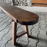 Pair of large solid oak farm benches