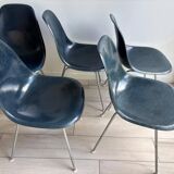 Set of 5 original Eames DSX fiberglass chairs