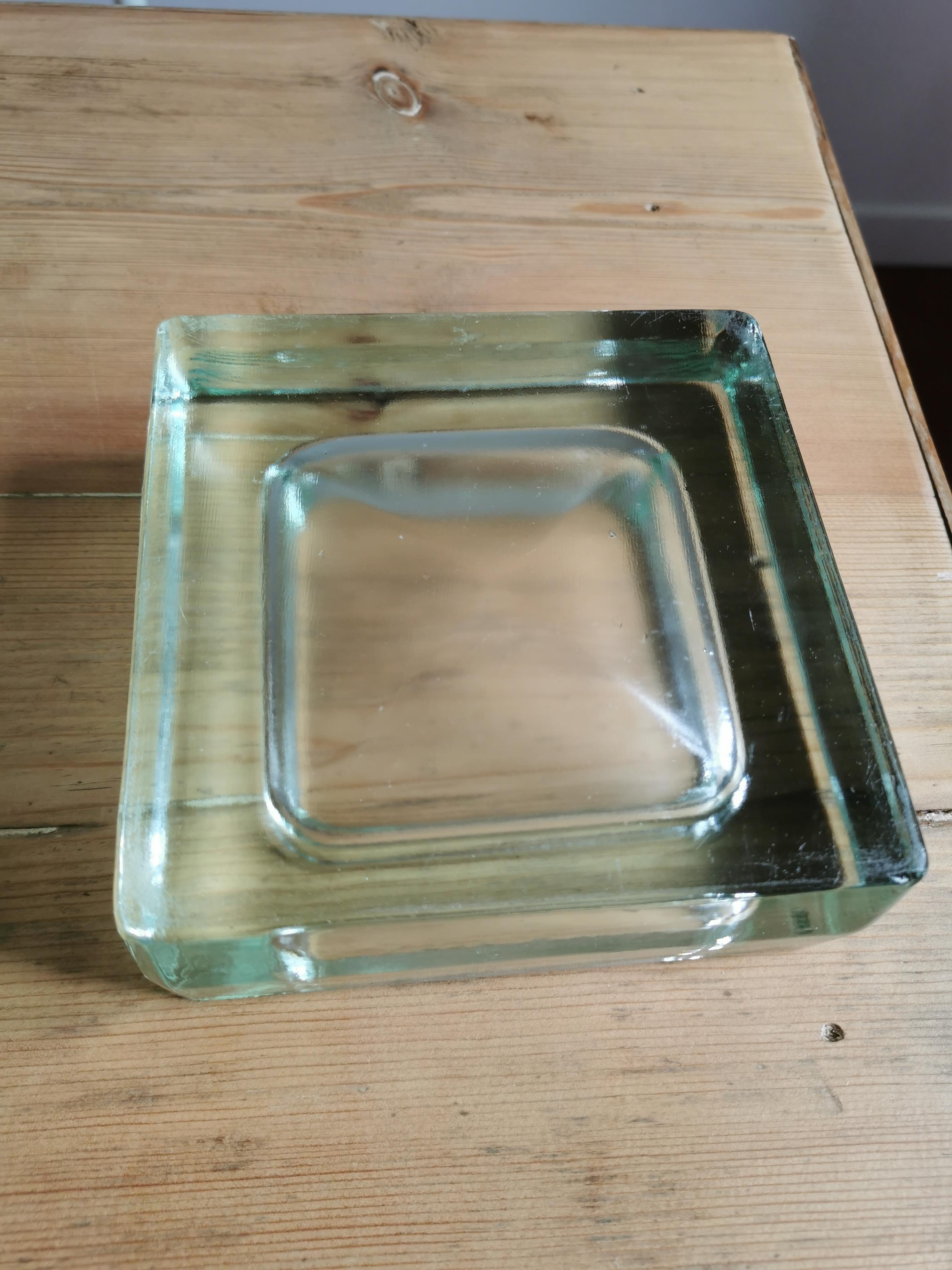 Ashtray glass paved Art deco