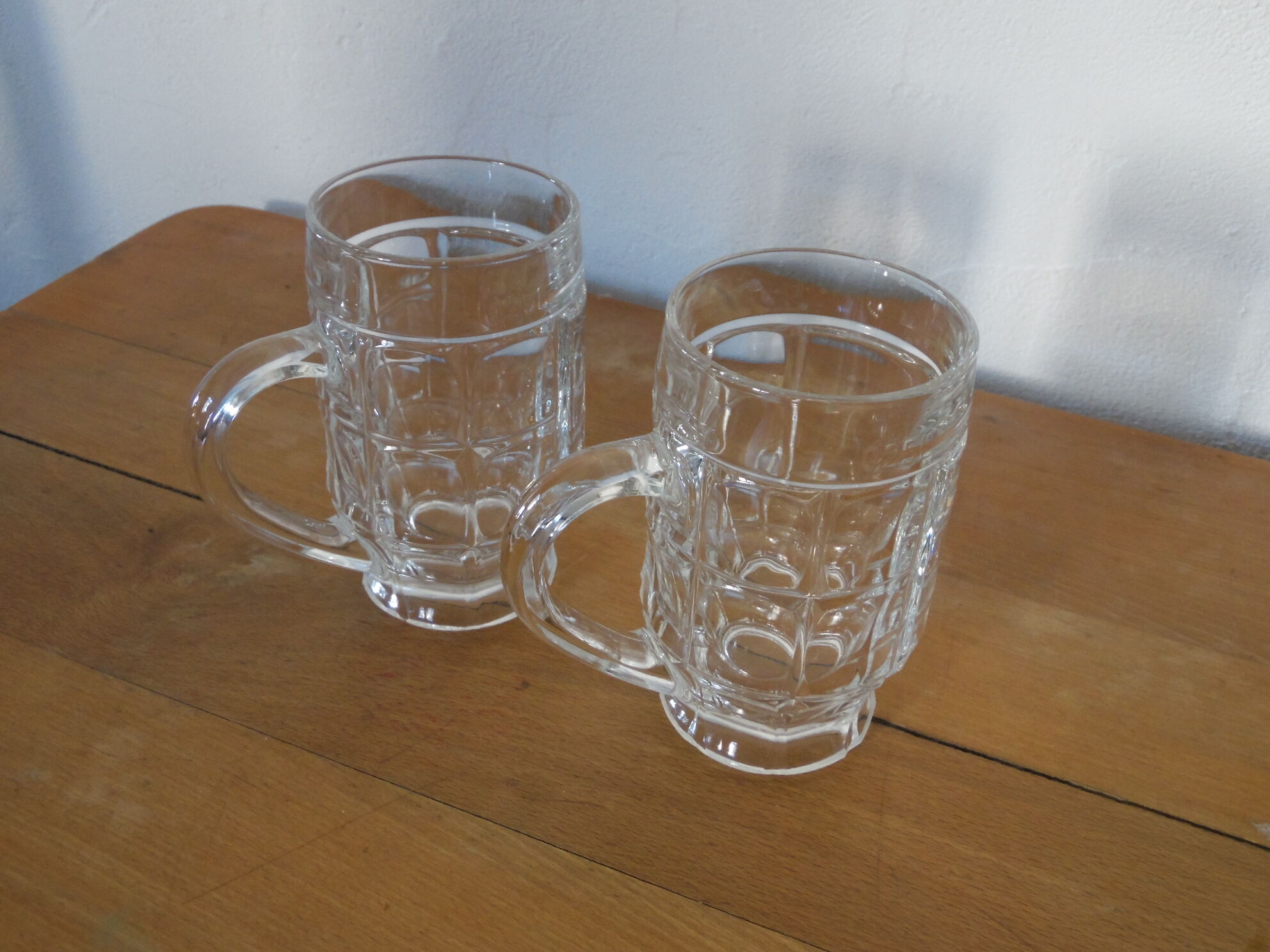 Duo of mugs a beer transparent glass