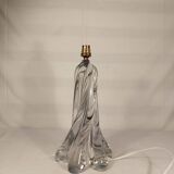 Twisted crystal lamp base signed vannes france 30cm