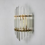 Venini wall lamp, murano triedri glass, italy, 1970
