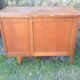 Bureau de secrétaire vintage en chêne pieds compas.
