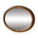 Oval pine mirror Glasmaster Markaryd Sweden 1970s