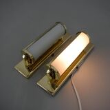 Set of Two Functionalist Brass Wall Lights, 1930s, Restored