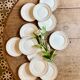 Lot de 12 assiettes à dessert vintage blanches et dorées Céranord
