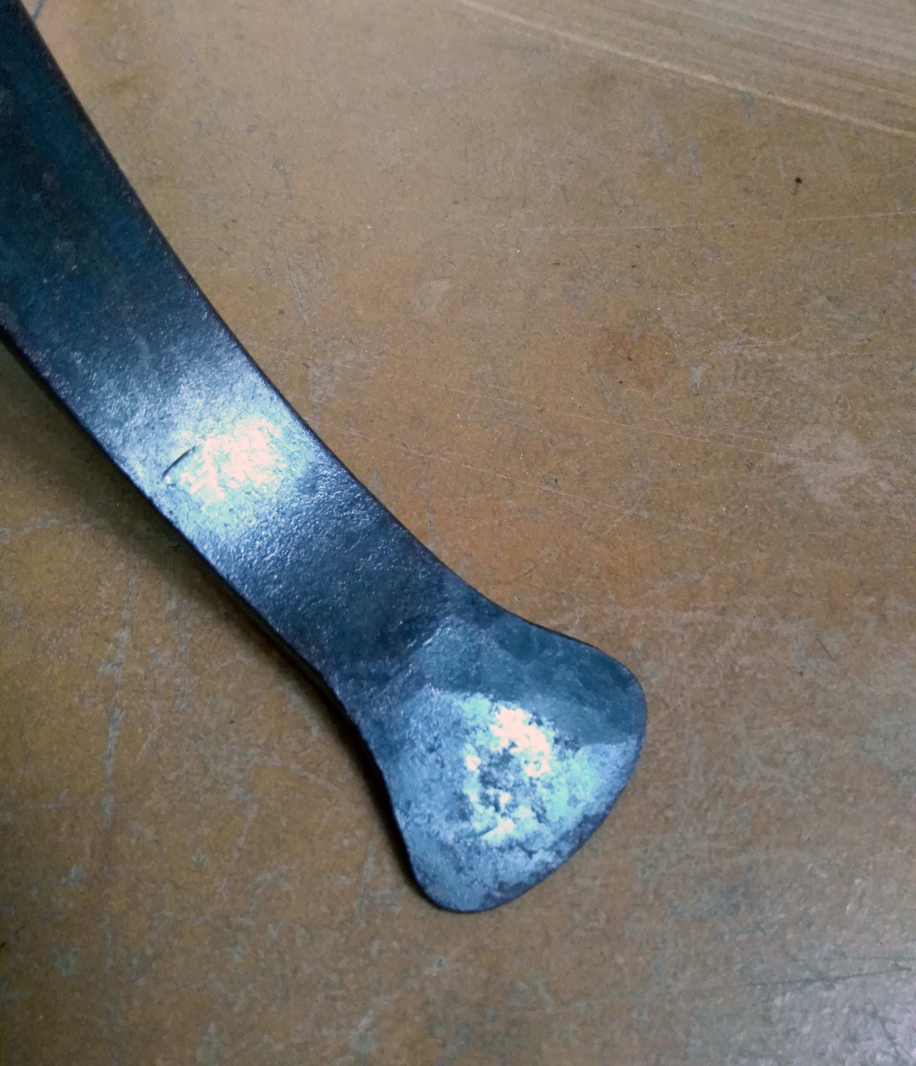 Wrought iron tripod floor lamp, 50s