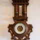Henri II barometer and thermometer in carved wood