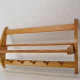 Mid-century wall folding  hanger and shelf, 1960's.
