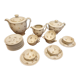 Service complet à café, moka, Alfred Lanternier, porcelaine de Limoges, vintage, pour 10 personnes.