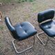 Pair of vintage armchairs 70 black