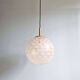 Suspension Space Age in brass and textured glass, 1970s