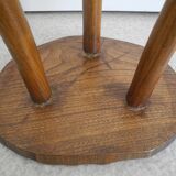 vintage wooden stool brutalist decor plant stand