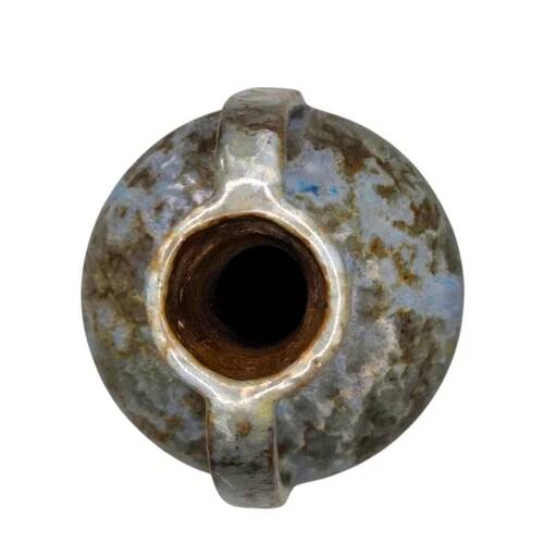 Art ceramic vase by Jean de Veyle, France, circa 1900, iridescent glazed, 16 cm.