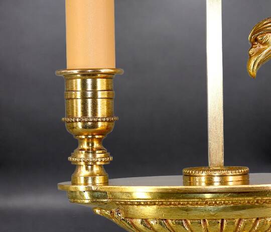 Bronze Gilt Bouillotte Lamp in Directoire Style "Lucien Gau"