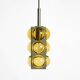1960s Space Age pendant lamp by Temde made of glass and nickel-plated metal