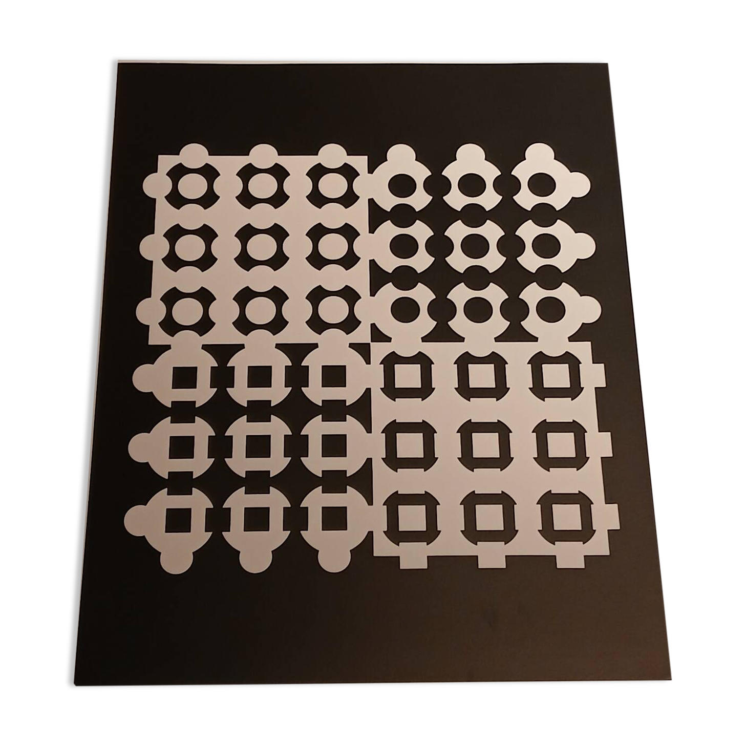 Screen print by Victor Vasarely - "Corpuscular" - Art & Science / Structure