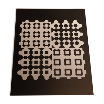 Sérigraphie Victor Vasarely - "Corpusculaire" - Art & Science / Struct