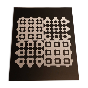 Screen print by Victor Vasarely - "Corpuscular" - Art & Science / Structure