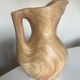 Ceramic vase mid century Grandjean in Vallauris faux bois 1960