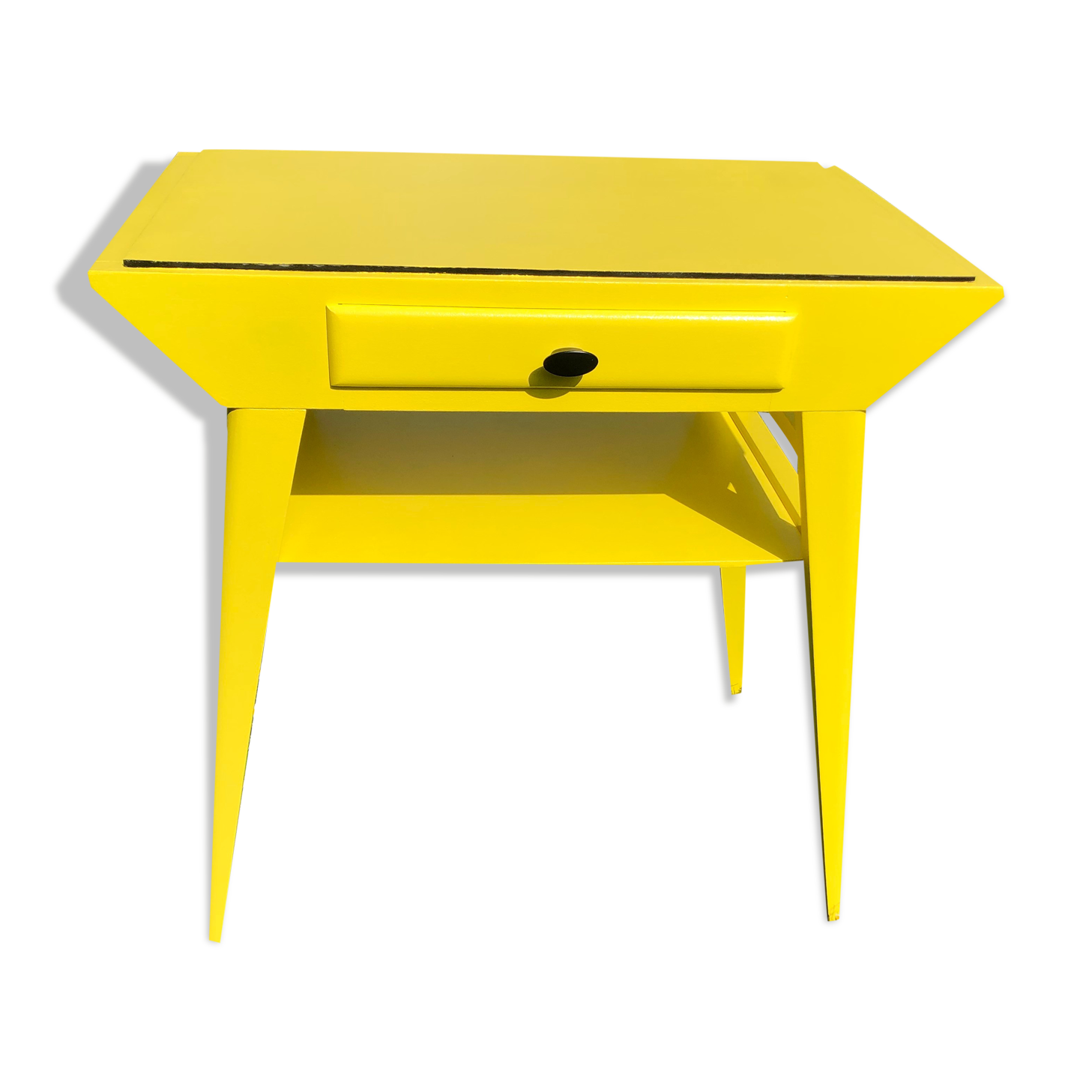 Design side table with compass feet