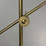 Italian Adjustable Floor Lamp in Pencil Reed Rattan Bamboo and Brass, 1970s