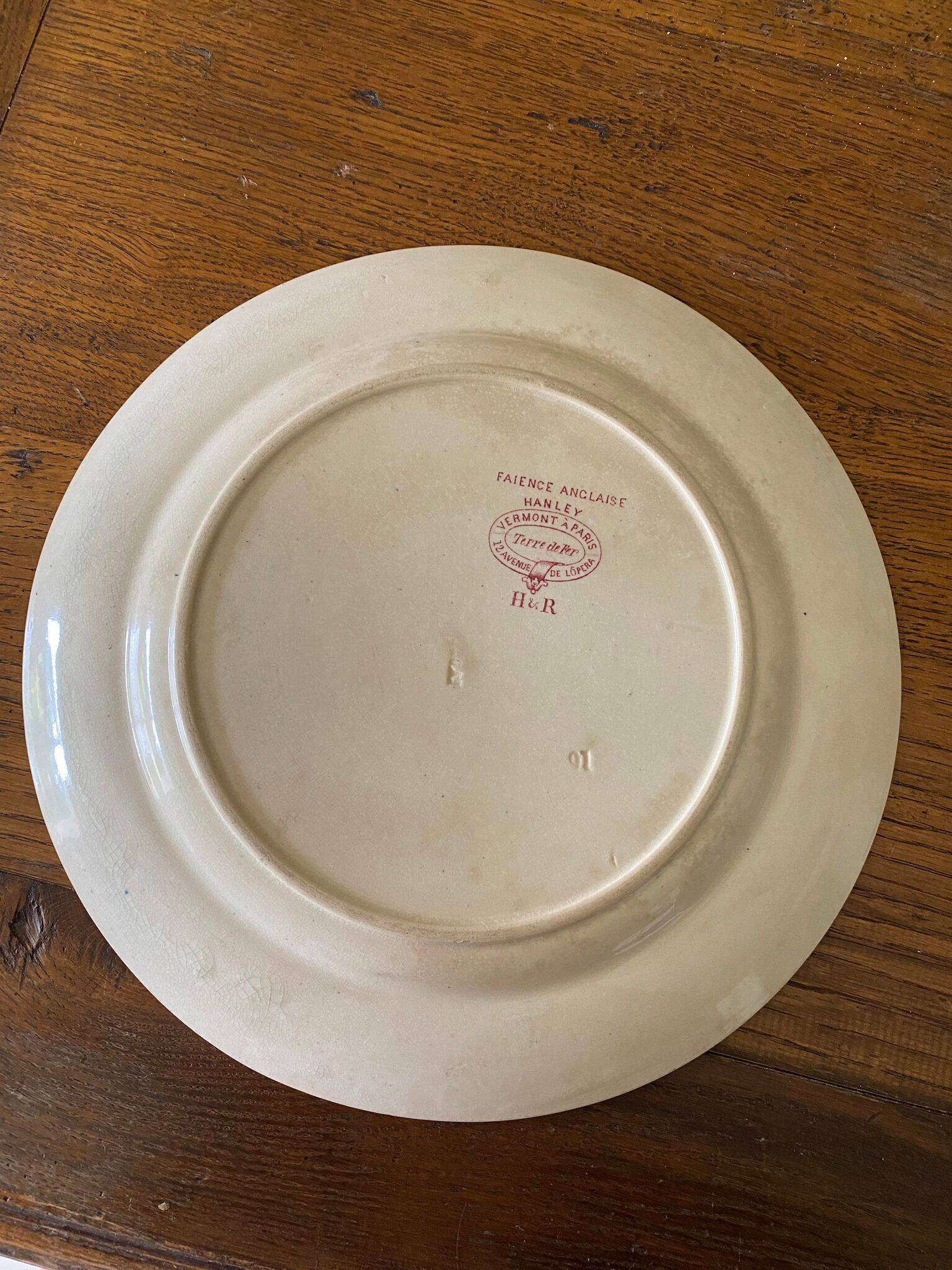 Iron earth plate Vermont English earthenware Hanley