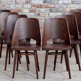 Set of 8 Mid Century Modern Dining Chairs by Radomir Hofman for TON, Model 514