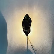 Set of 2 italian Mid Century Modern brass leaf shaped wall lamps by Tommaso Barbi